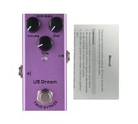 POENVFPO US Dream Pédale D'effets de Guitare à Distorsion en Métal, Boîtier en Aluminium True Bypass à Gain élevé, avec Commandes de tonalité de Répartition du Volume 9 V DC, pour Guitare