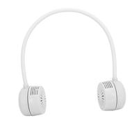 POENVFPO Ventilateur de Cou Portable sans Pales avec Bande en Silicone Pliable, 3 Vitesses, Batterie Rechargeable de 1600 MAh, Flux D'air à 360 Degrés, Charge Rapide USB C, ABS et Alliage (WHITE)