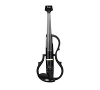 POENVFPO Violon électrique, avec Micro DV-10B, Ensemble de Violon 4/4 en Fibre de Carbone Pleine Grandeur pour Débutants, Professionnels, Connexion à des Amplis et des écouteurs (BLACK)