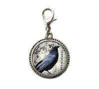 Poe's Raven Tirette à fermeture éclair, parfaite pour colliers, bracelets, porte-clés et boucles d'oreilles, breloques, bijoux faits à la main