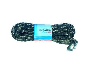 PÖSAMO PÖSAMO Corde PP tressée noir/blanc 14,0mmx10m Docke avec crochets Quantité:1