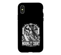 Poésie au Clair de Lune se Cache dans Le Palais Heian Moon en Soie Coque pour iPhone X/XS