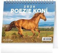 Poésie des chevaux 2026 - calendrier de bureau