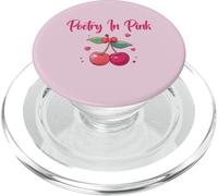 Poésie en Coquette Rose cœur Cerises et cœurs PopSockets PopGrip pour MagSafe