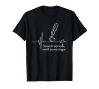 Poésie Poète Writer Verses in My Veins Citation Bookish T-Shirt