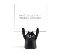 Poésie What You See is Shadow Memo Holder Cartoon Black Cat Stand Decoration