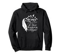 Poet Writer Pen is My Voice Poetry Thoughts Quill Citation Sweat à Capuche