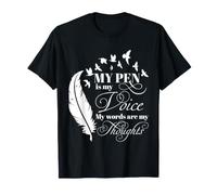 Poet Writer Pen is My Voice Poetry Thoughts Quill Citation T-Shirt