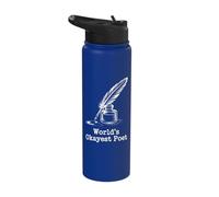 Poète et écrivain drôle le plus cool du monde | Poetcore Stainless Steel Insulated Water Bottle