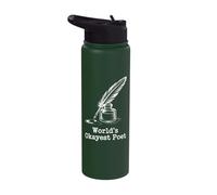 Poète et écrivain drôle le plus cool du monde | Poetcore Stainless Steel Insulated Water Bottle