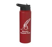 Poète et écrivain drôle le plus cool du monde | Poetcore Stainless Steel Insulated Water Bottle