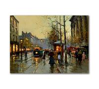 Poète parisien de la peinture."Marché aux fleurs à la Madeleine".Reproduction de Tableaux célèbres.Art mural sur toile.Image post-impressionnisme pour la décoration 30x40 cm sans cadre