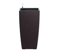 POETIC - Bac Pot de fleur Casa Mesh carré haut 3058 moka - L 29,9 x l 29,9 x h 57,4 cm 12L - avec réserve d'eau