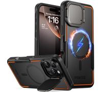 Poetic Coque néon Compatible avec iPhone 16 Pro Max, Coque d'appareil Photo intégrée, béquille [Compatible avec MagSafe] Coque de Protection Double Couche Fine Antichoc Noire