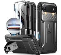 Poetic Coque pour 17 Air avec bouton de capture de contrôle de l'appareil photo, coque de caméra coulissante, support intégré, protection d'écran intégrée, coque de téléphone robuste de qualité
