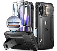 Poetic Coque pour 17 avec bouton de capture de contrôle de l'appareil photo, coque de caméra coulissante, support intégré, protection d'écran intégrée, coque de téléphone robuste de qualité militaire