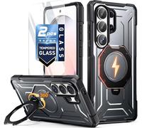 Poetic Coque pour Galaxy S26 Ultra | Anneau magnétique rotatif à 360° | Compatible avec MagSafe | Coque de protection anti-chute de qualité militaire | 2 protecteurs d'écran en verre trempé | Métal