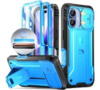 Poetic Coque pour iPhone 17 avec bouton de capture de contrôle de l'appareil photo, coque de caméra coulissante, support intégré, protection d'écran intégrée, coque de téléphone robuste de qualité