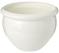 POETIC/EMSA - Jardinière ronde - Jardinière pour l'intérieur et l'extérieur - En plastique - Surface brillante - Couleur blanc perle - Ø26,5 x H19,5 cm, 5,5 litres
