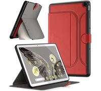 Poetic Explorer Étui à rabat magnétique avec support conçu pour la tablette Google Pixel (2023), étui magnétique anti-stress pour tablette Google Pixel, rouge foncé