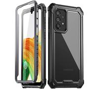 Poetic Guardian Coque compatible avec Galaxy A33 5G, protection d'écran intégrée, protection intégrale contre les empreintes digitales, coque transparente et robuste, noir/transparent