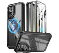 Poetic Guardian Coque Compatible avec Galaxy S24 5G 6,2", Support d'appareil Photo intégré, Protecteur d'écran avec Identification d'empreintes digitales Coque intégrale Hybride Antichoc et