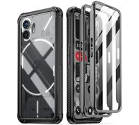 Poetic Guardian Coque Compatible avec Nothing Phone 2 6,7" [testé Contre Les Chutes de 6,1 m de qualité Mil], Coque Hybride intégrale Antichoc avec Protecteur d'écran intégré, Noir/Transparent