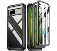 Poetic Guardian Coque Compatible avec Pixel 8A 5G (2024), Protection d'écran intégrée [Fonctionne avec Identification d'empreintes digitales], [2 Cadres Avant] Coque intégrale Antichoc Transparente