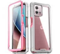 Poetic Guardian Coque pour Motorola Moto G Stylus 4G 2023 6,5" [Ne convient pas à la version 5G], [testée contre les chutes de 6,1 m de qualité Mil], coque hybride antichoc intégrale avec protection d'écran intégrée, rose/transparent