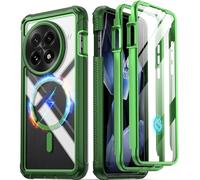 Poetic Guardian Coque pour OnePlus 13 5G, Protection d'écran intégrée [Fonctionne avec Identification d'empreintes digitales], [2 Cadres Avant] Coque intégrale Antichoc Transparente, Vert/Transparent