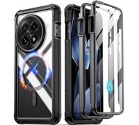 Poetic Guardian Coque pour OnePlus 13 5G, Protection d'écran intégrée [Fonctionne avec Identification d'empreintes digitales], [2 Cadres Avant] Coque intégrale Antichoc Transparente, Noir/Transparent