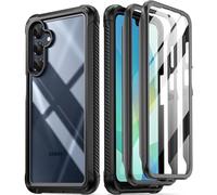 Poetic Guardian Coque pour Samsung Galaxy A16 4G/5G, [2 Cadres Avant] [testé Contre Les Chutes de 6 m - Coque Hybride intégrale Antichoc avec Protecteur d'écran intégré, Noir/Transparent