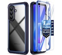 Poetic Guardian Coque pour Samsung Galaxy A57 5G, 6,1 m testée contre les chutes | Protection d'écran en verre trempé, coque hybride intégrale antichoc avec protecteur d'écran pour Galaxy A57, bleu