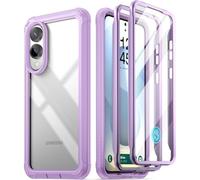 POETIC Guardian Coque pour Samsung Galaxy S25 Edge 5G 6,7", protection d'écran intégrée [fonctionne avec identification d'empreintes digitales] Coque intégrale robuste antichoc et transparente Violet