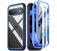 Poetic Guardian Étui pour Google Pixel 9/9 Pro 5G, protection d'écran intégrée [fonctionne avec identification d'empreintes digitales], [chargement sans fil] Coque intégrale résistante aux chocs, bleu