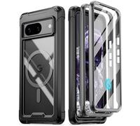 Poetic Guardian MagPro Coque Compatible avec Pixel 8 5G 6,2", Compatible avec MagSafe, Coque intégrale Hybride Antichoc avec Protecteur d'écran intégré, Noir/Transparent