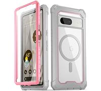 Poetic Guardian MagPro Coque pour Google Pixel 7, [compatible avec MagSafe] [testée en cas de chute de 6 m], protecteur d'écran intégré fonctionne avec l'identification d'empreintes digitales, coque hybride intégrale robuste, rose/transparent