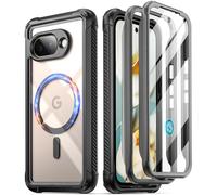 Poetic Guardian MagPro Coque pour Google Pixel 9A 5G, compatible avec MagSafe, fonctionne avec identification d'empreintes digitales, 2 cadres avant, coque transparente antichoc avec protecteur