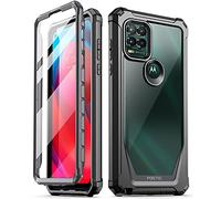 Poetic Guardian Series Coque pour Moto G Stylus (2021) Protection intégrale hybride antichoc avec protection d'écran intégrée Noir