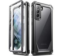 Poetic Guardian Series Coque pour Samsung Galaxy S21 5G 6,3", Coque Hybride intégrale Antichoc Transparente, Protection d'écran intégrée, Noir/Transparent