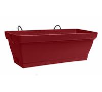 POETIC-Jardinière en plastique rouge cerise avec soucoupe clipsée et support Poetic BabyRomeo - 28 x 16 x 10 cm