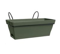 POETIC-Jardinière kaki avec soucoupe clipsée et support Poetic Babyroméo - 28 x 16 x 10 cm