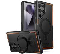 Poetic Neon Coque Compatible avec Galaxy S24 Ultra 6,8", Anneau magnétique, Double Couche, Robuste, Fine, résistante aux Chocs, Noir