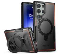 Poetic Neon MagPro Coque conçue pour Samsung Galaxy S23 Ultra / S22 Ultra 5G 6,8", [Compatible avec MagSafe] Double Couche de Protection Robuste et résistante aux Chocs, Anneau magnétique, Noir