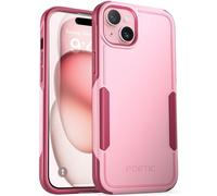 Poetic Neon Series Coque pour iPhone 15, double couche, robuste, légère, fine, résistante aux chocs et aux chutes, pour iPhone 15 (6,1"), rose clair
