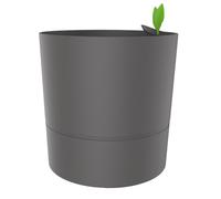 POETIC-Pot rond à réserve d’eau en polypropylène anthracite Eda Aquaduo XL - diamètre 39,5 x H 39,5 cm
