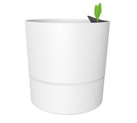 POETIC-Pot rond à réserve d’eau en polypropylène blanc ivoire Eda Aquaduo XL - diamètre 39,5 x H 39,5 cm