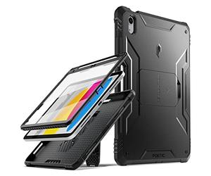 Poetic Revolution Case for iPad (A16) 11th / 10th Generation (2025/2022), Full-Body Rugged Shockproof Cover with Kickstand and Built-in-Screen Protector, Only Applicable to iPad 11/10.9 inch, Black