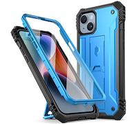Poetic Revolution Case for iPhone 14 Plus 6.7 inch, [20FT Mil-Grade Drop Tested], Full-Body Rugged Shockproof Protective Cover with Kickstand and Built-in-Screen Protector, Light Blue