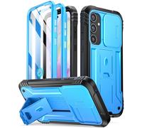 Poetic Revolution Coque Compatible avec Galaxy A35 5G, Coque d'appareil Photo coulissante, Protecteur d'écran Fonctionne avec Identification d'empreintes digitales, Coque de téléphone Robuste de